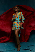 Wave wheel print blazer dress image 0