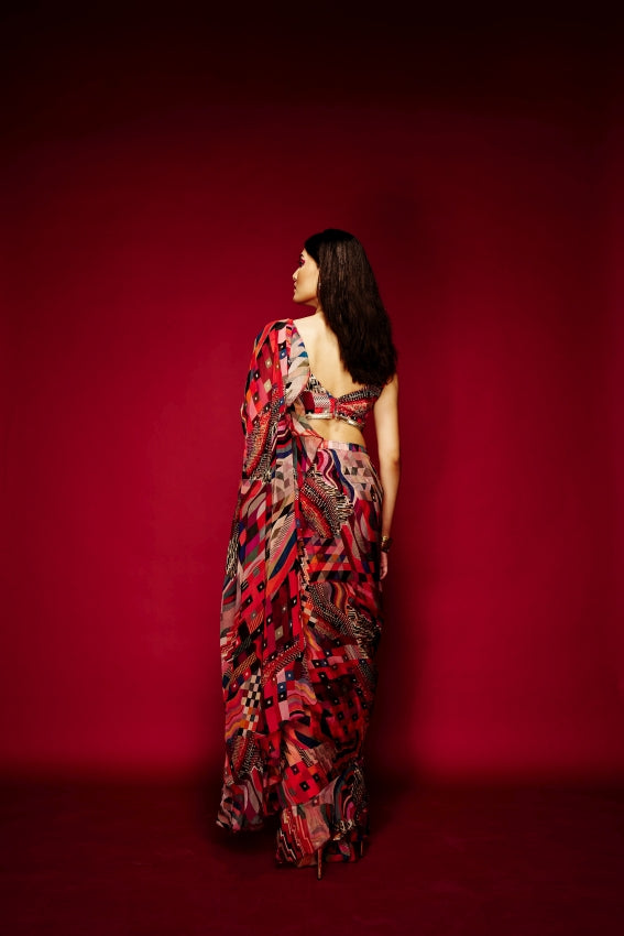 Organza Folk Saree image 1