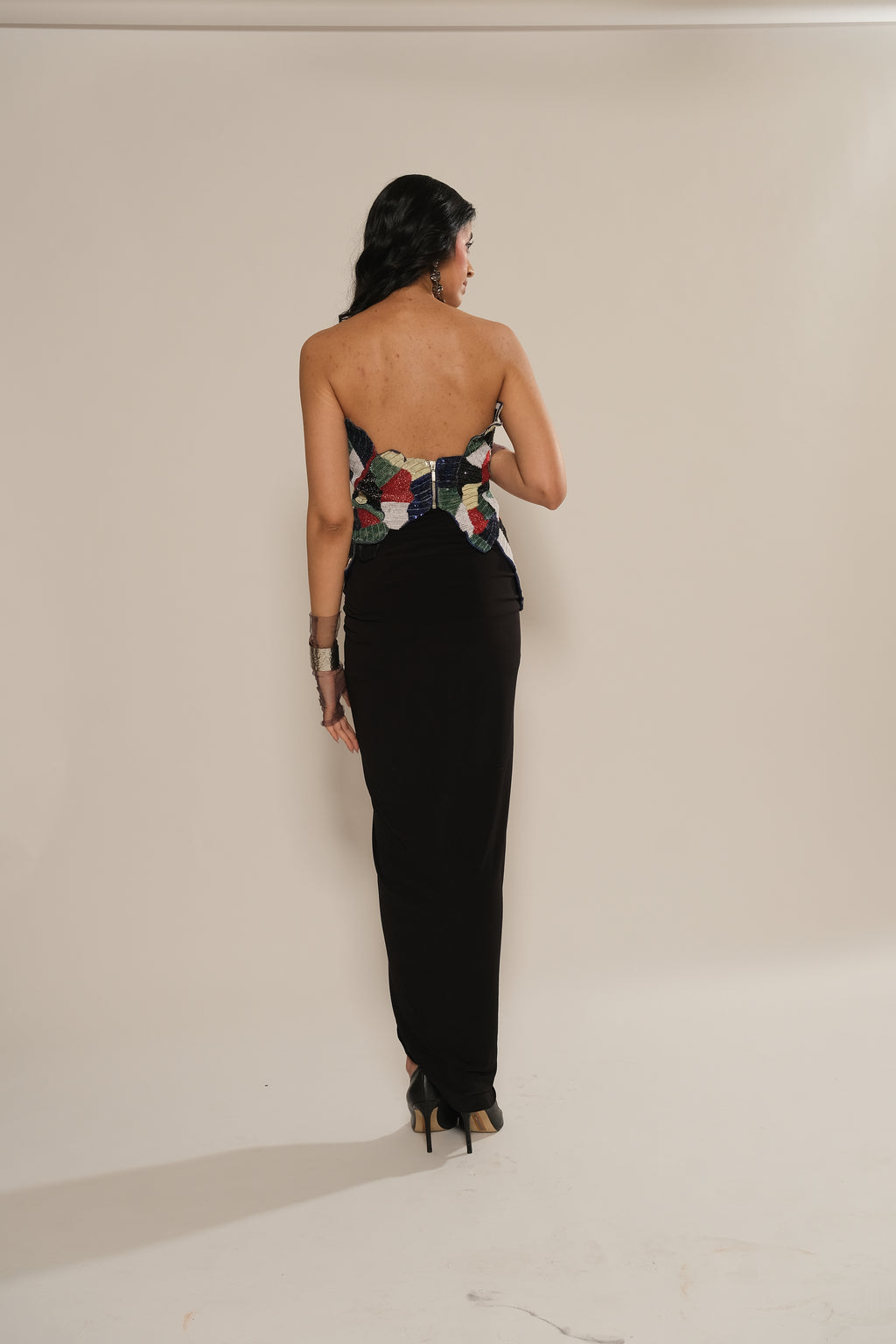 Blue And White Floral Corset