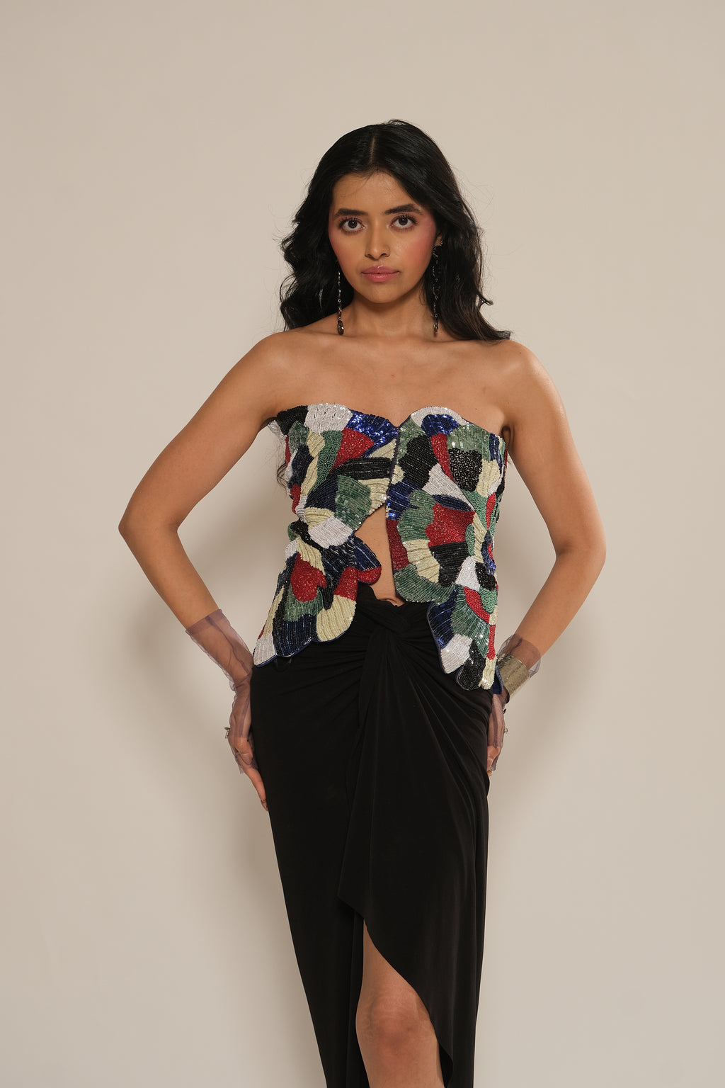 Blue And White Floral Corset