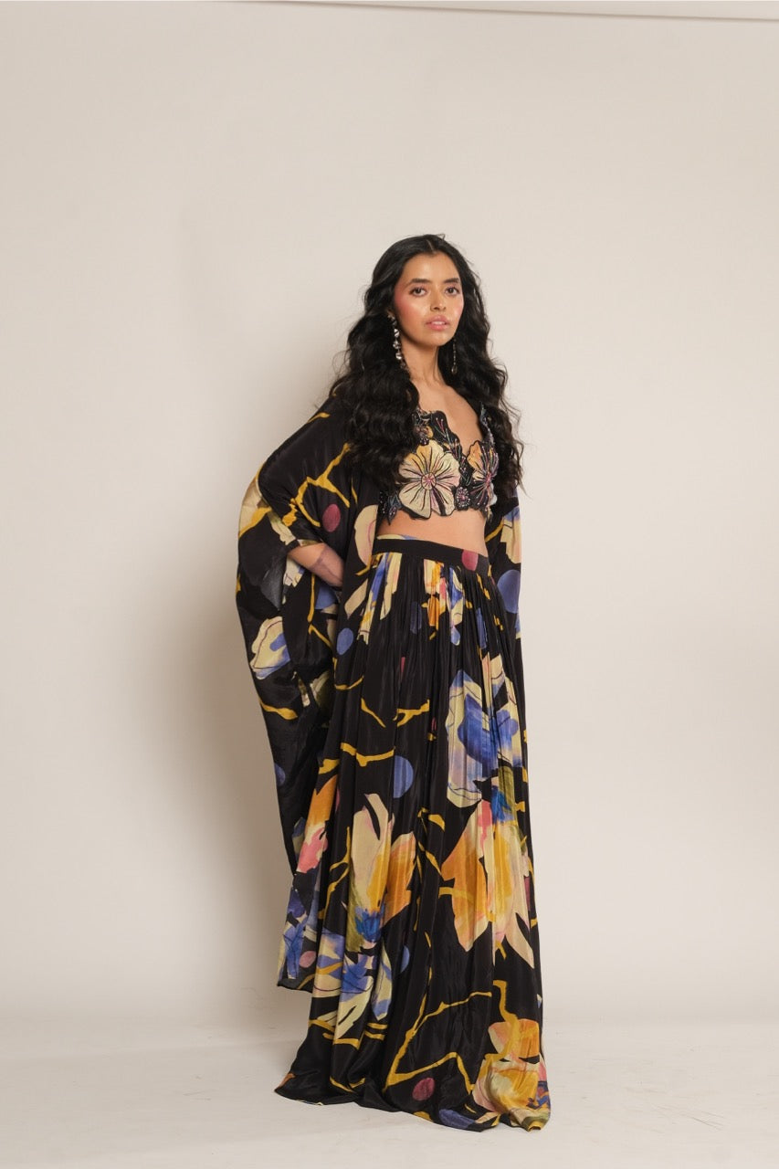 Floral Printed Cape