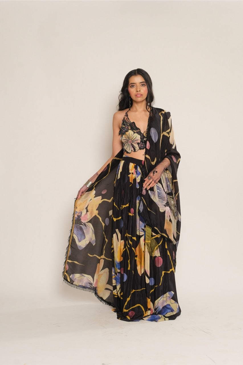 Floral Printed Lenhenga Skirt