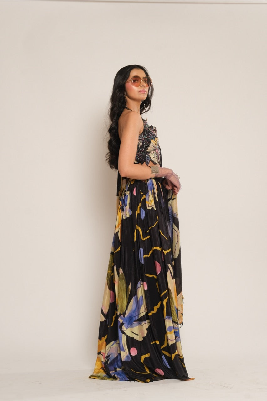 Floral Printed Lenhenga Skirt