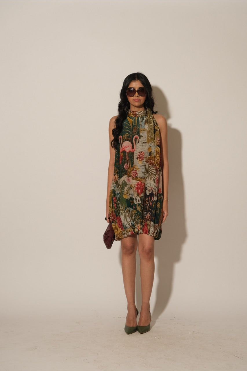 Flamingo Halter Dress