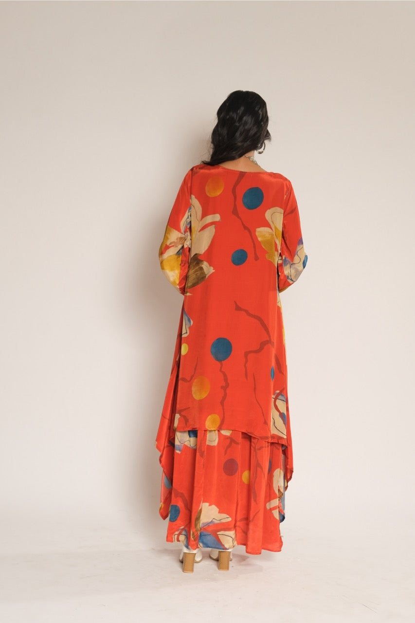 Red Floral Kurta(New) Kunal Sent