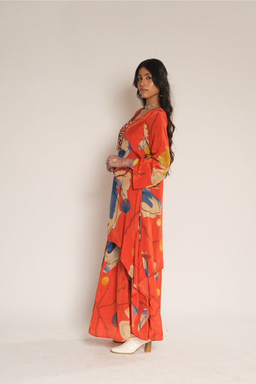 Red Floral Kurta(New) Kunal Sent