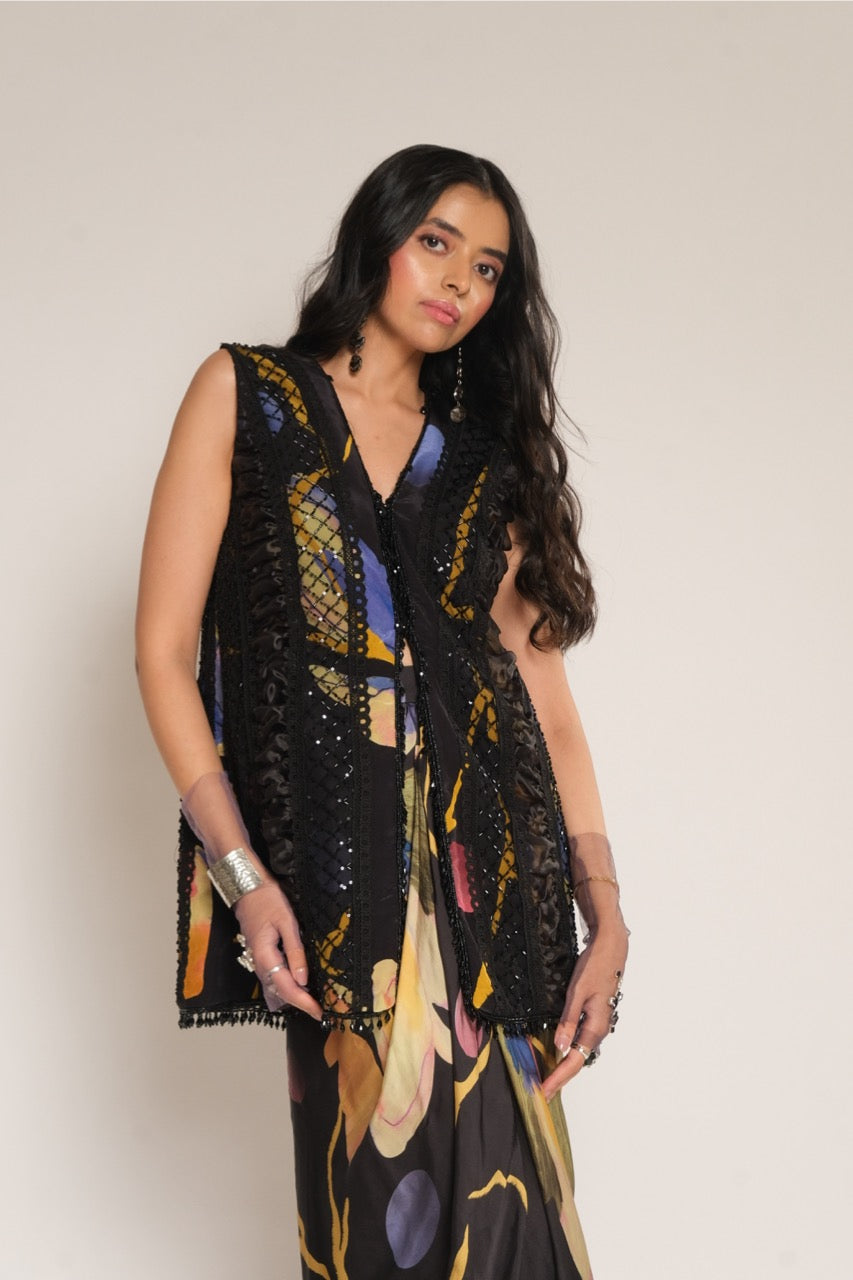 Black Sleeveless Jacket