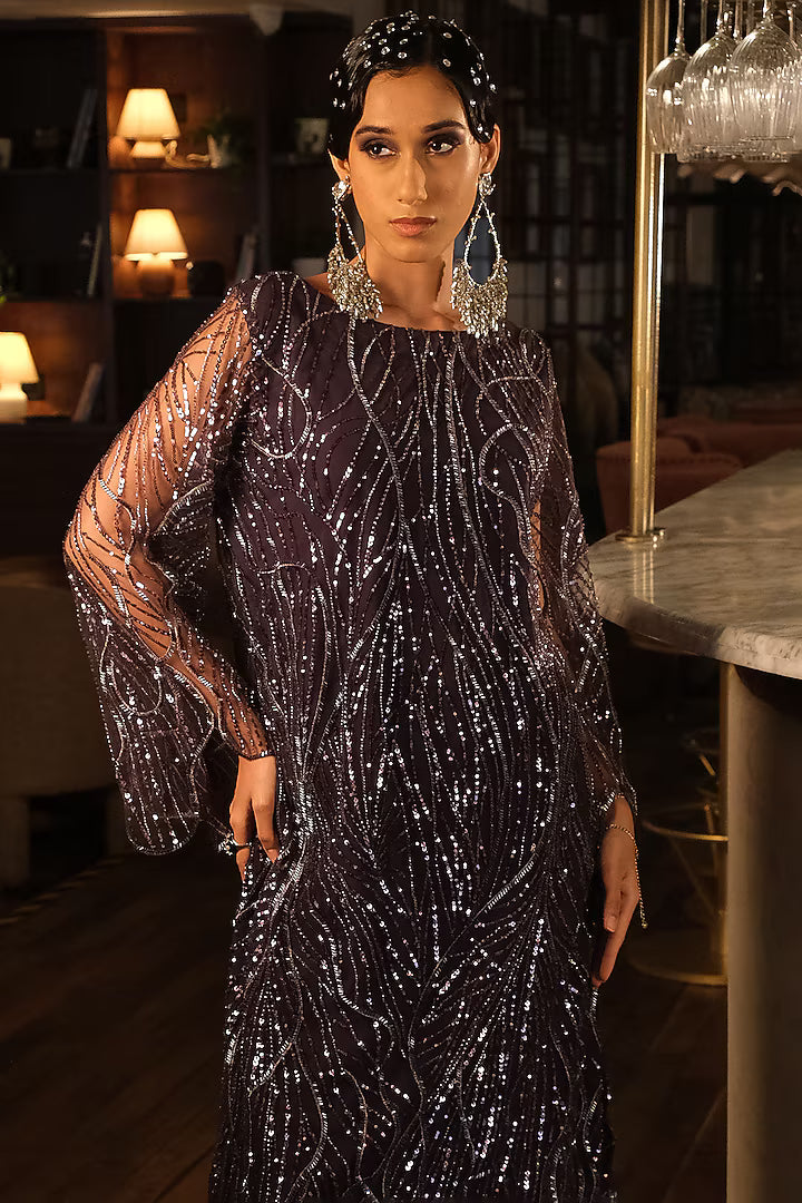 Purple Embroidery kurta