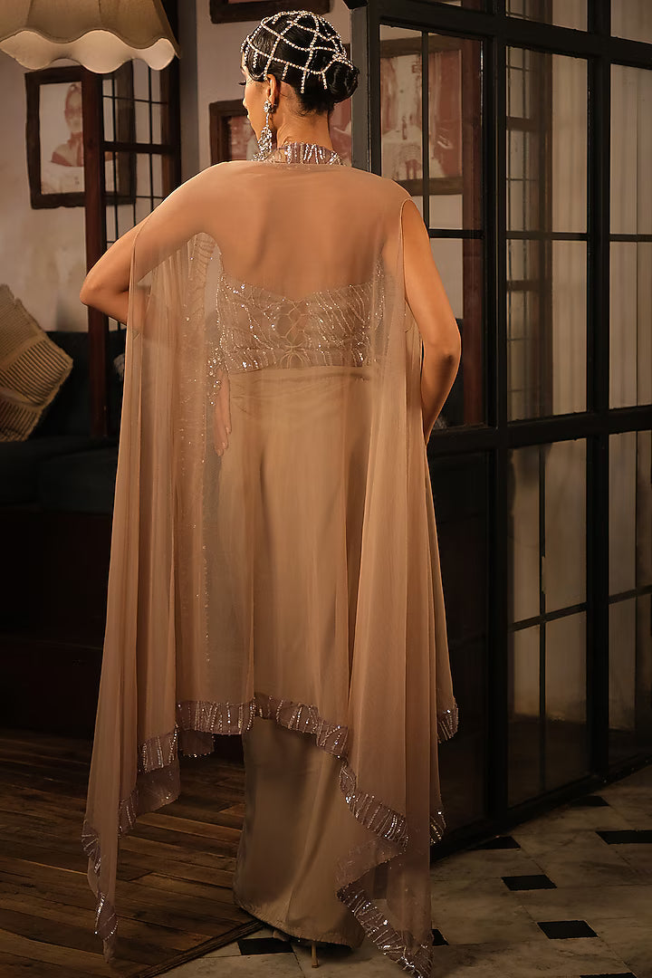 Purple Embroidered cape