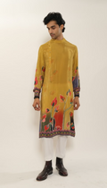 YELLOW VISCOSE CREPE KURTA