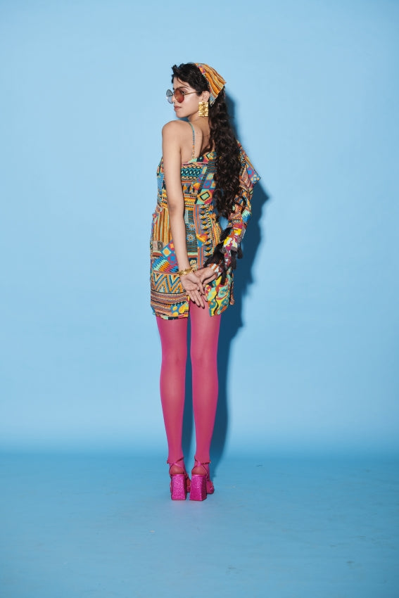 Aztec One Shoulder Dress image 1