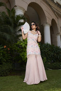 Pink Embroidered Dress with Georgette Sharara – A Feminine Twist on Traditional Silhouettes image 0