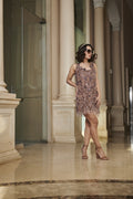 Brown Net Shift Dress – Sheer Elegance in a Modern Silhouette image 0