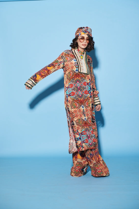 Aztec Print Kurta Set image 2