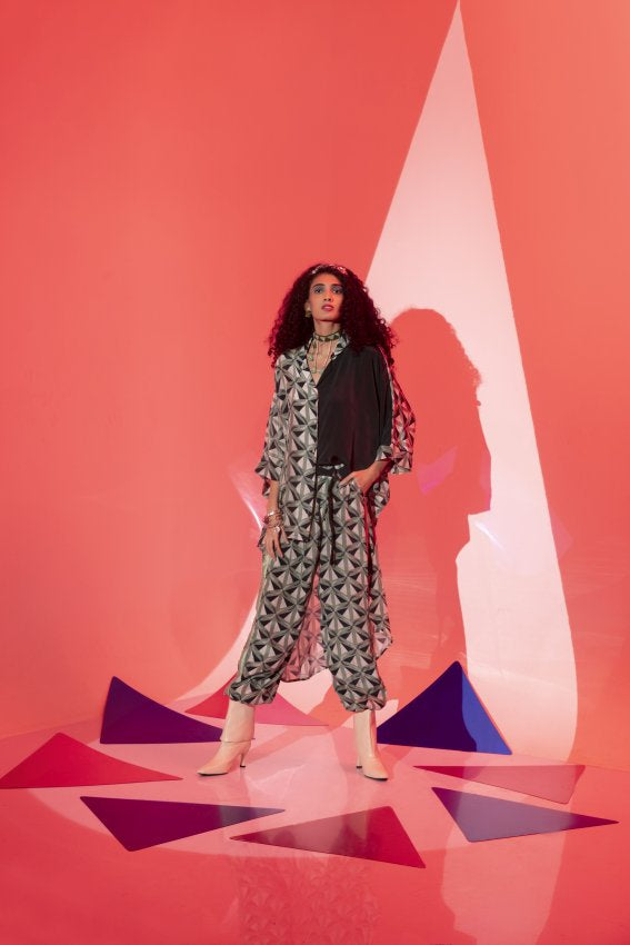 Green Triangle Half &amp; Half Shirt image 0