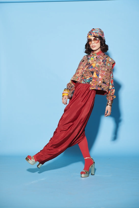 Maroon Slit Sarong image 2