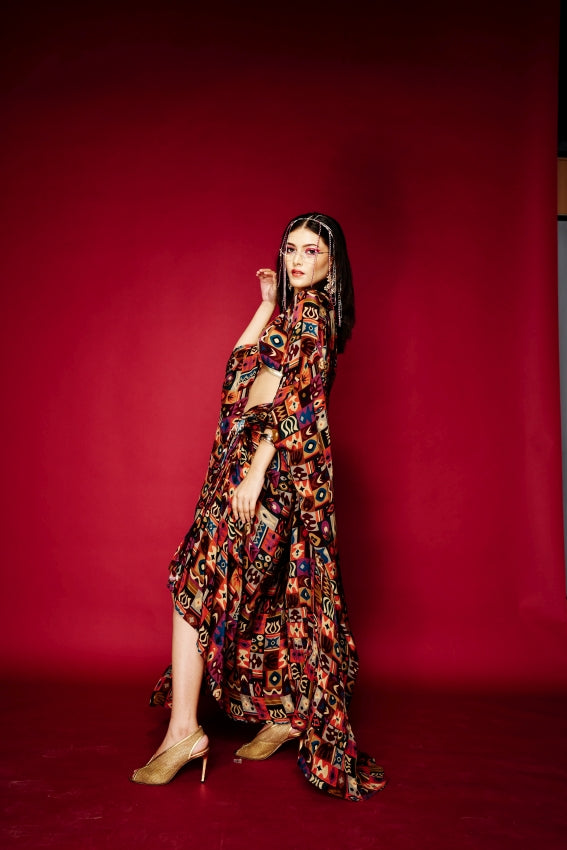 Tribal Maroon Cape image 2