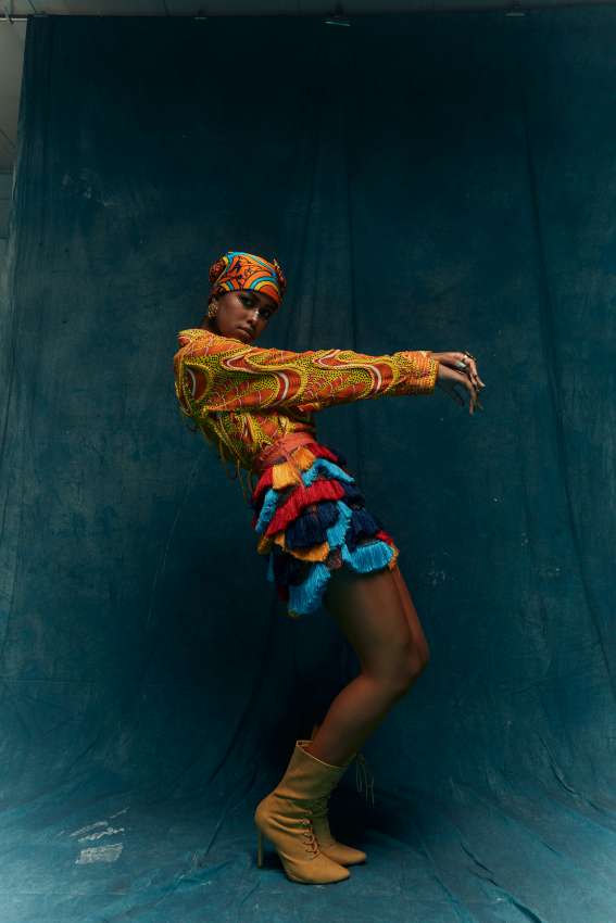 Multicolour fringe skirt image 1