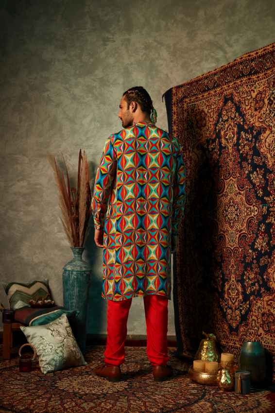 Big Square Print Cowl Kurta image 2