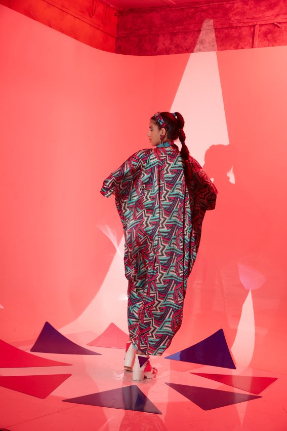 Zig Zag Drawstring Kaftan image 0