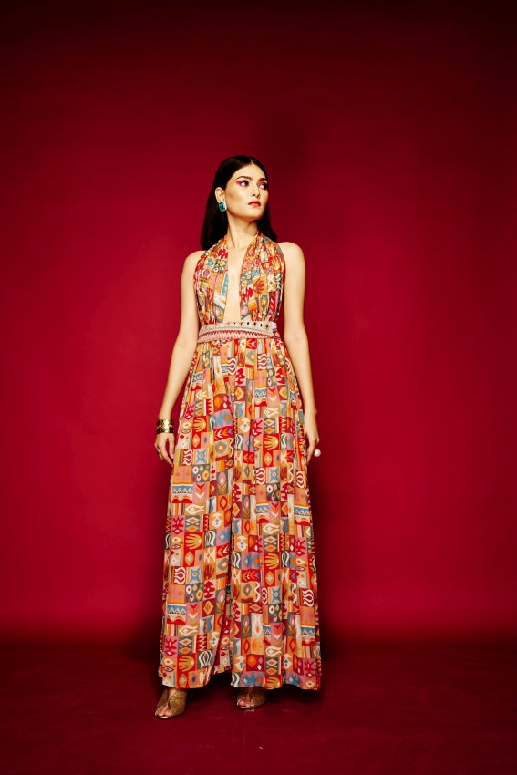 Halter Dress Tribal Brown (Big) image 0