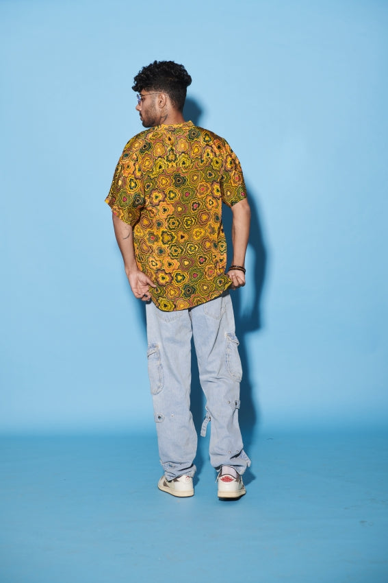 Pinwheel Print Men’s Shirt - Yellow image 2