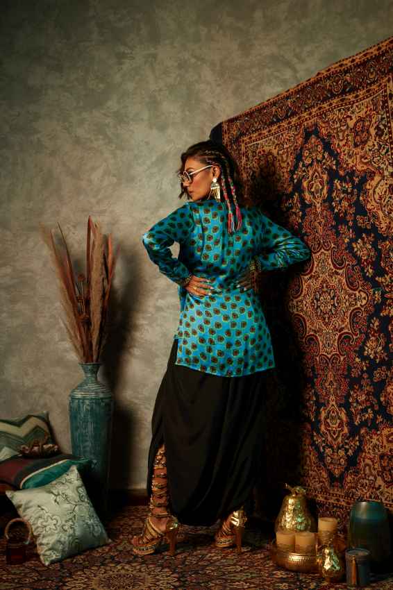 Blue Blotch Black Collar Shirt image 1