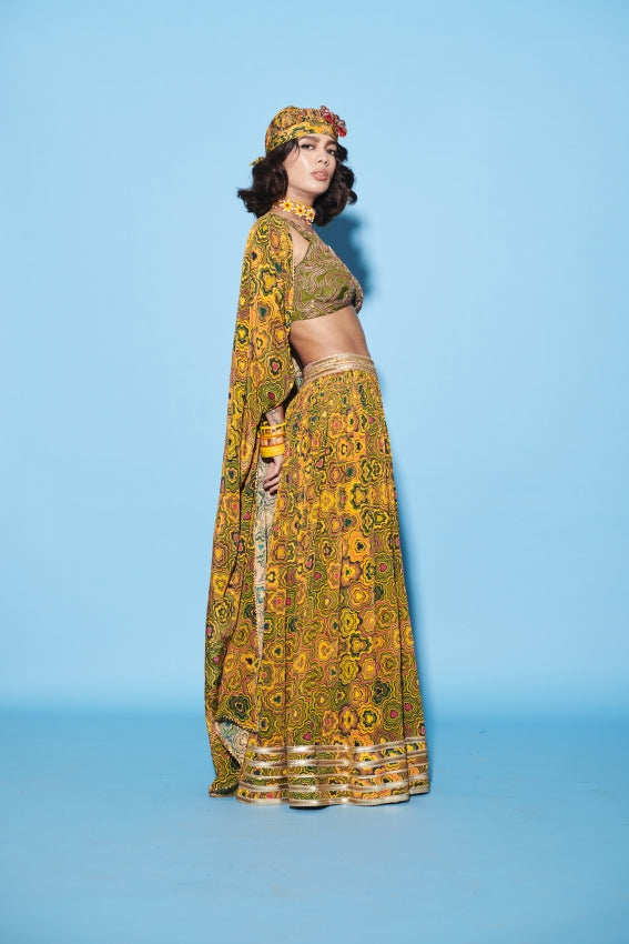 Yellow Pinwheel Lehenga image 2