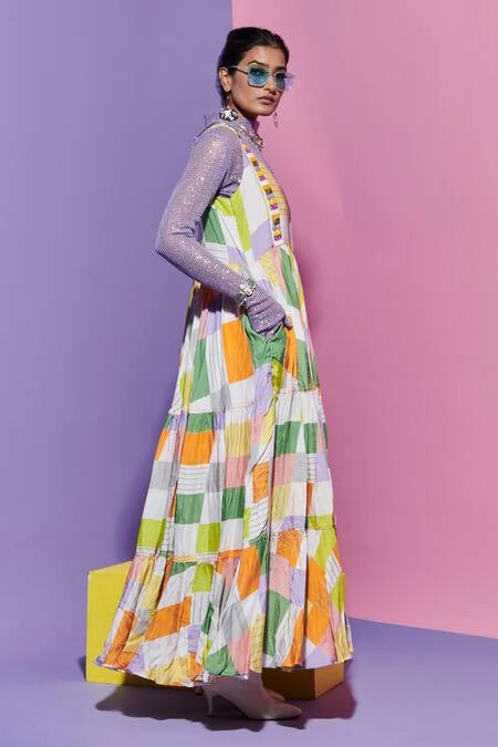 Square Print Long Dress image 2