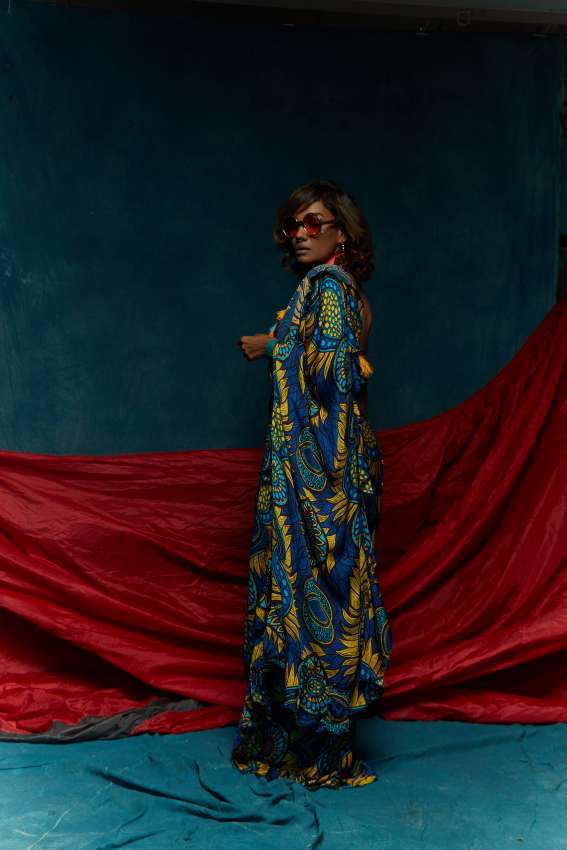 Big Blue pre-stitched saree with belt image 1