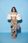 Aztec Fringe Pants with Ivory Pleated Top Set image 0