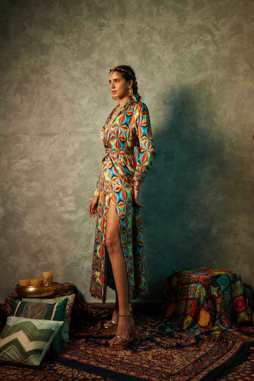 Big Square &amp; Small Square Blazer Maxi Dress image 1