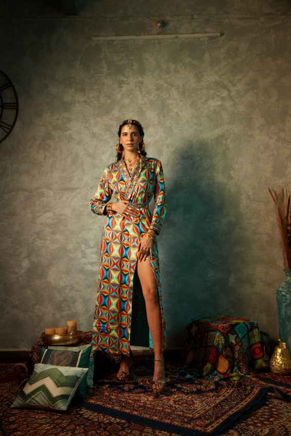 Big Square &amp; Small Square Blazer Maxi Dress image 0