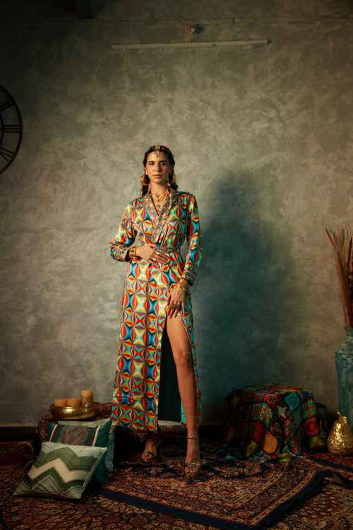 Big Square &amp; Small Square Blazer Maxi Dress image 0