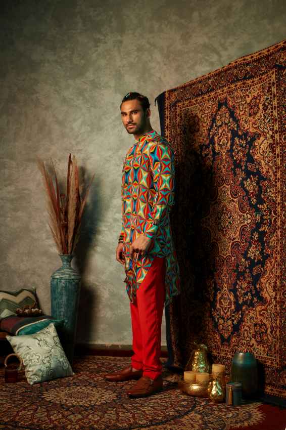 Big Square Print Cowl Kurta image 1