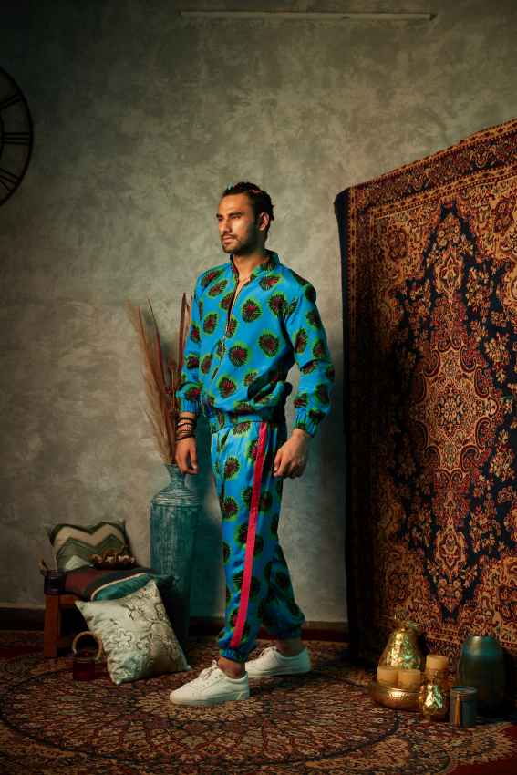 Blue Blotch Bomber Jacket image 0