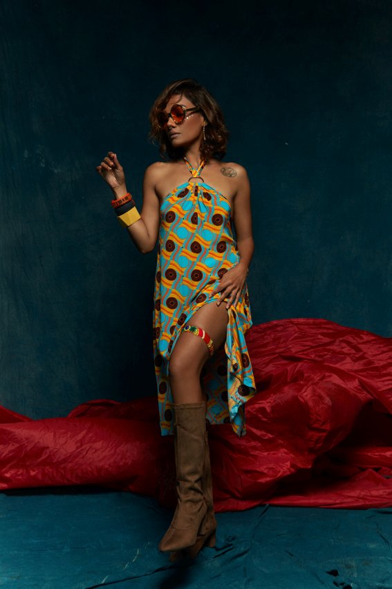 Floral one shoulder kaftan image 0