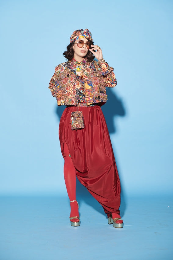 Maroon Slit Sarong image 0