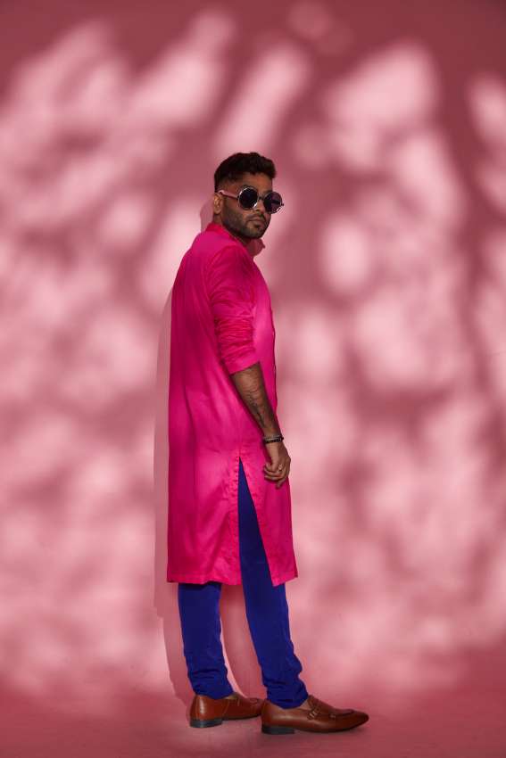 Pink tux kurta image 1