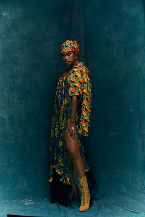 Big blue print maxi image 2