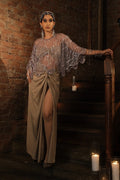 Nude Bralette with Sarong and Embroidery Short Cape