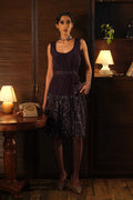 Purple Drop Waist Midi Dress